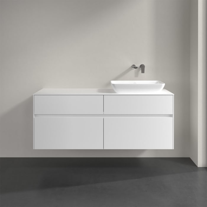 Villeroy & Boch Collaro Waschtischunterschrank 140 x 50 cm, mit 4 Auszügen und LED-Beleuchtung für Venticello Waschtisch