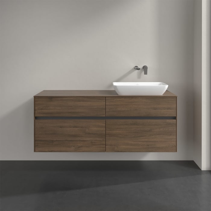Villeroy & Boch Collaro Waschtischunterschrank 140 x 50 cm, mit 4 Auszügen und LED-Beleuchtung für Venticello Waschtisch