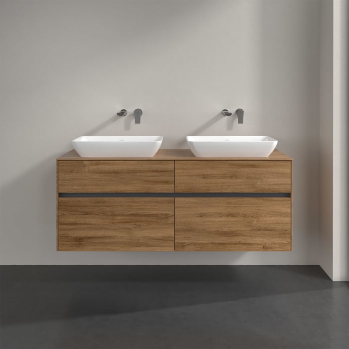 Villeroy & Boch Collaro Waschtischunterschrank 140 x 50 cm, mit 4 Auszügen für 2 Venticello Waschtische