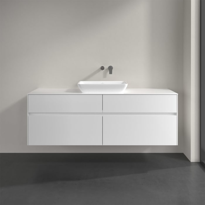 Villeroy & Boch Collaro Waschtischunterschrank 160 x 50 cm, mit 4 Auszügen und LED-Beleuchtung für Venticello Waschtisch