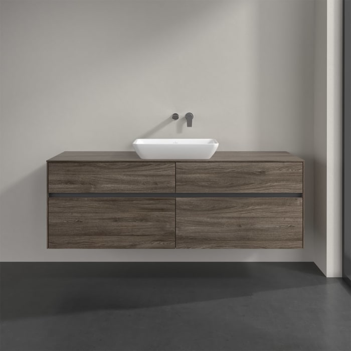 Villeroy & Boch Collaro Waschtischunterschrank 160 x 50 cm, mit 4 Auszügen und LED-Beleuchtung für Venticello Waschtisch