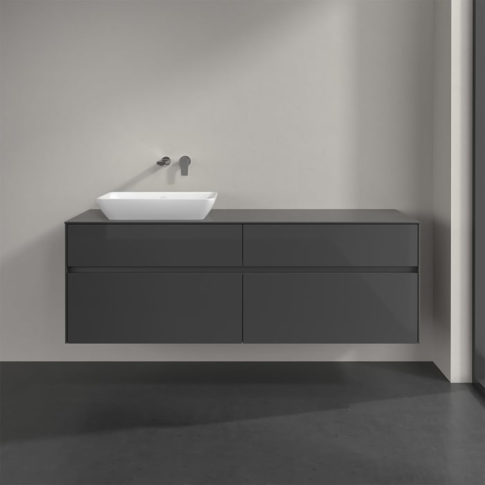 Villeroy & Boch Collaro Waschtischunterschrank 160 x 50 cm, mit 4 Auszügen und LED-Beleuchtung für Venticello Waschtisch