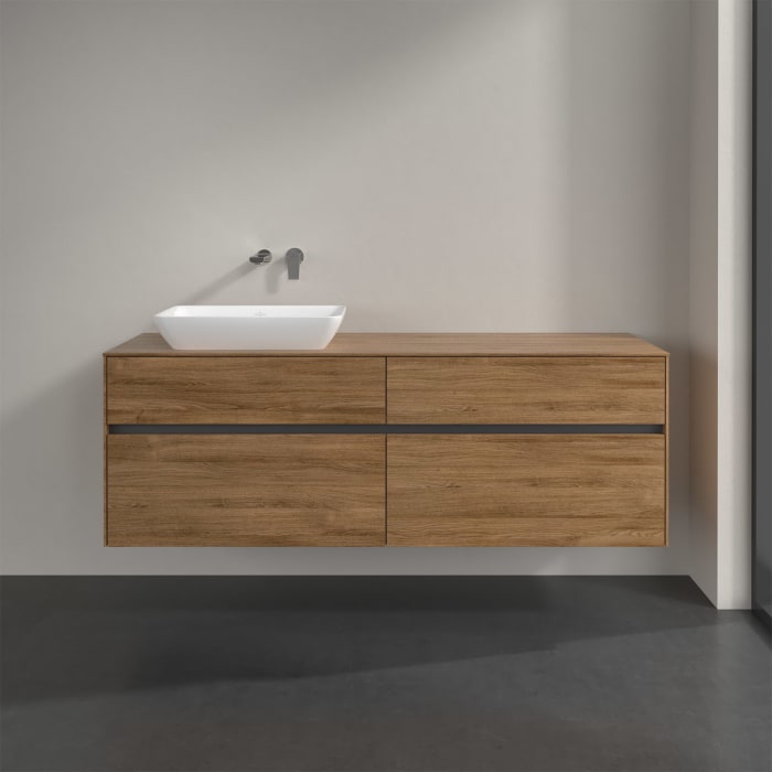 Villeroy & Boch Collaro Waschtischunterschrank 160 x 50 cm, mit 4 Auszügen und LED-Beleuchtung für Venticello Waschtisch