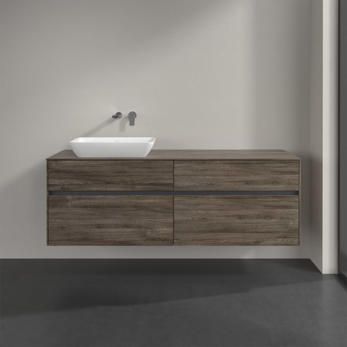 Villeroy & Boch Collaro Waschtischunterschrank 160 x 50 cm, mit 4 Auszügen und LED-Beleuchtung für Venticello Waschtisch