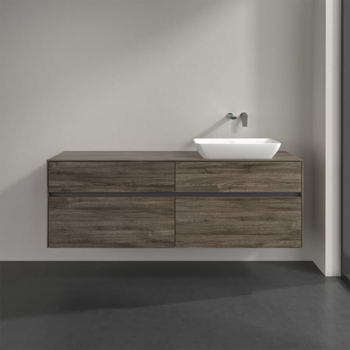 Villeroy & Boch Collaro Waschtischunterschrank 160 x 50 cm, mit 4 Auszügen und LED-Beleuchtung für Venticello Waschtisch