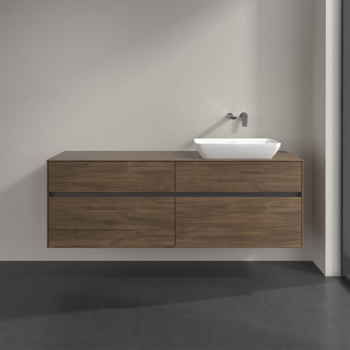 Villeroy & Boch Collaro Waschtischunterschrank 160 x 50 cm, mit 4 Auszügen und LED-Beleuchtung für Venticello Waschtisch