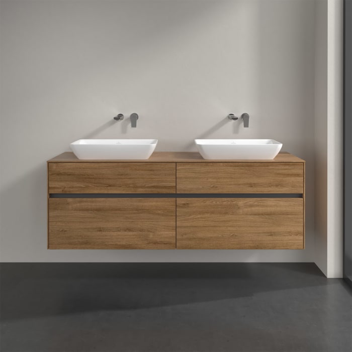 Villeroy & Boch Collaro Waschtischunterschrank 160 x 50 cm, mit 4 Auszügen für 2 Venticello Waschtische