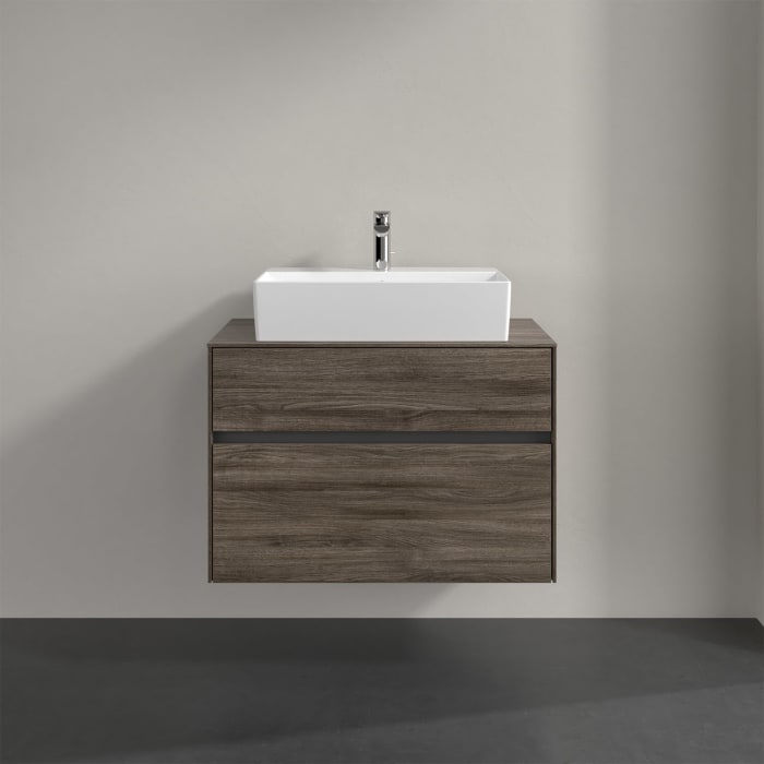 Villeroy & Boch Collaro Waschtischunterschrank 80 x 50 cm, mit 2 Auszügen und LED-Beleuchtung