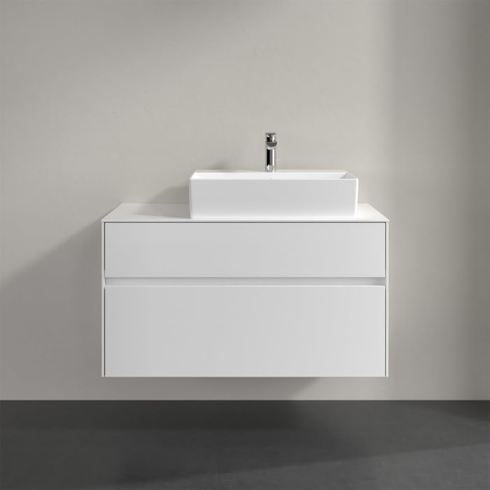 Villeroy & Boch Collaro Waschtischunterschrank 100 x 50 cm, mit 2 Auszügen und LED-Beleuchtung