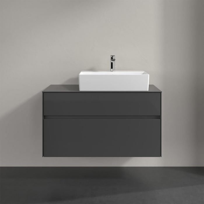 Villeroy & Boch Collaro Waschtischunterschrank 100 x 50 cm, mit 2 Auszügen und LED-Beleuchtung