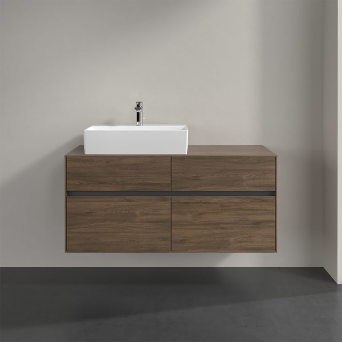 Villeroy & Boch Collaro Waschtischunterschrank 120 x 50 cm, mit 4 Auszügen und LED-Beleuchtung