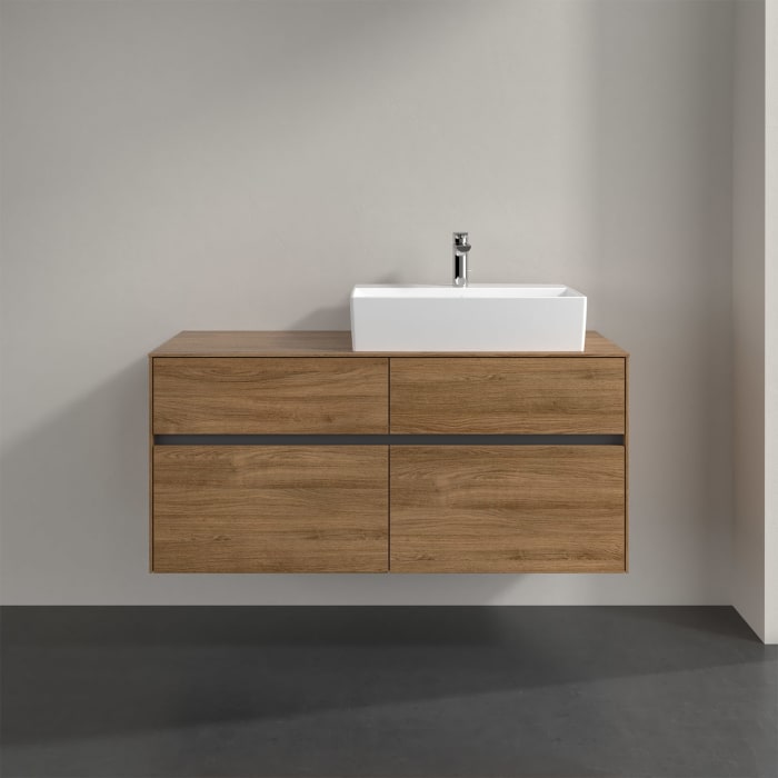 Villeroy & Boch Collaro Waschtischunterschrank 120 x 50 cm, mit 4 Auszügen und LED-Beleuchtung