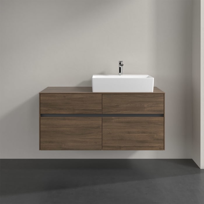 Villeroy & Boch Collaro Waschtischunterschrank 120 x 50 cm, mit 4 Auszügen und LED-Beleuchtung