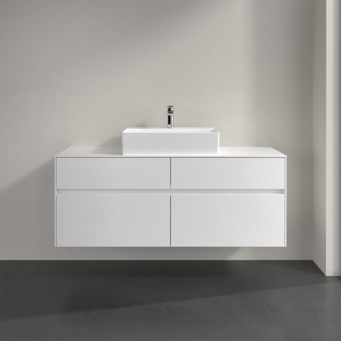 Villeroy & Boch Collaro Waschtischunterschrank 140 x 50 cm, mit 4 Auszügen und LED-Beleuchtung
