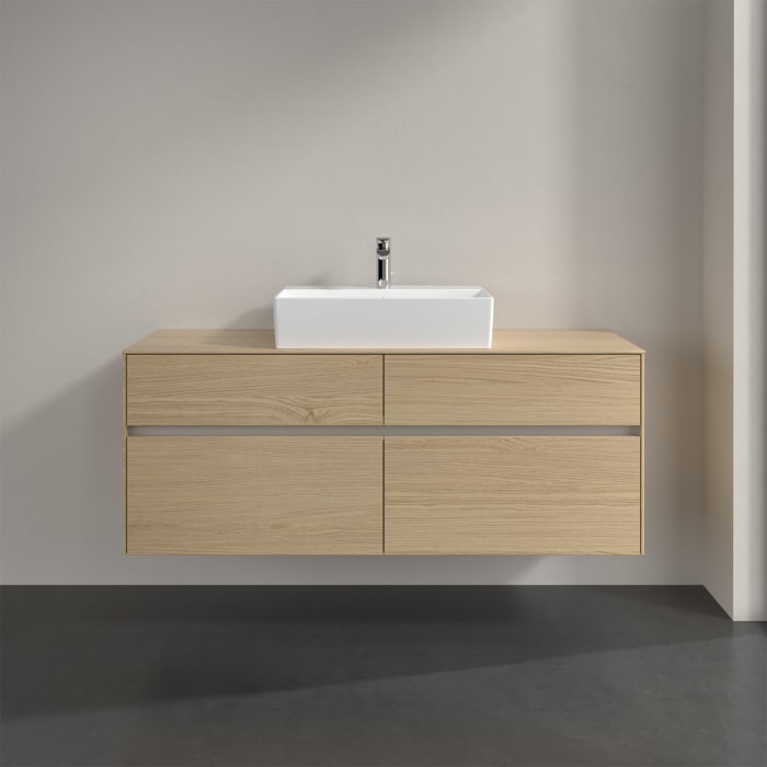 Villeroy & Boch Collaro Waschtischunterschrank 140 x 50 cm, mit 4 Auszügen und LED-Beleuchtung