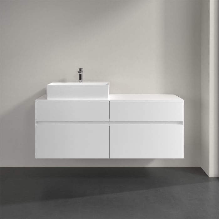 Villeroy & Boch Collaro Waschtischunterschrank 140 x 50 cm, mit 4 Auszügen und LED-Beleuchtung