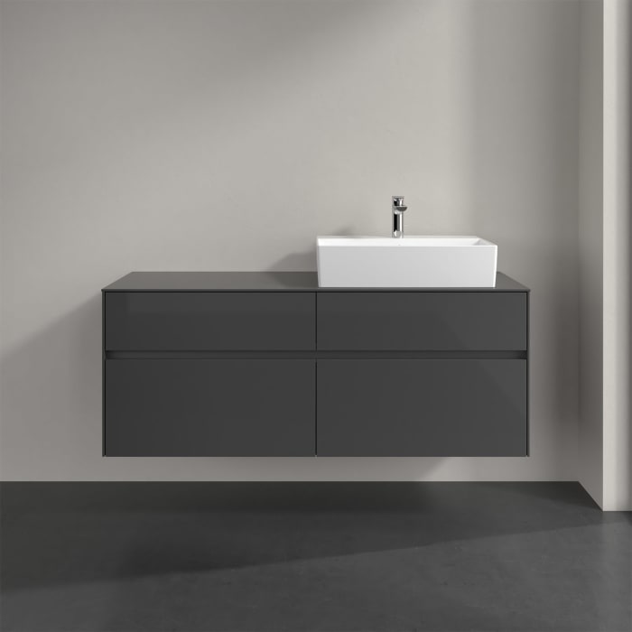 Villeroy & Boch Collaro Waschtischunterschrank 140 x 50 cm, mit 4 Auszügen und LED-Beleuchtung