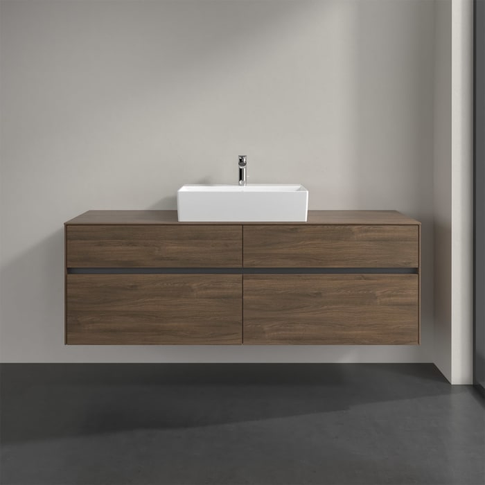 Villeroy & Boch Collaro Waschtischunterschrank 160 x 50 cm, mit 4 Auszügen und LED-Beleuchtung