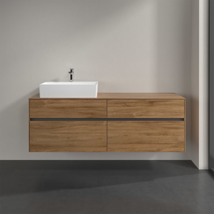 Villeroy & Boch Collaro Waschtischunterschrank 160 x 50 cm, mit 4 Auszügen und LED-Beleuchtung