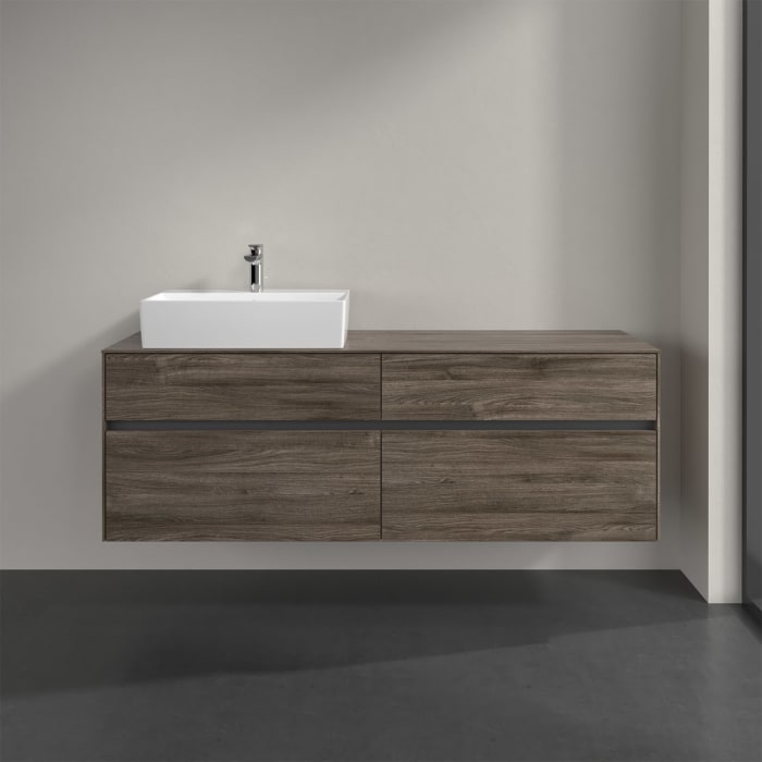 Villeroy & Boch Collaro Waschtischunterschrank 160 x 50 cm, mit 4 Auszügen und LED-Beleuchtung