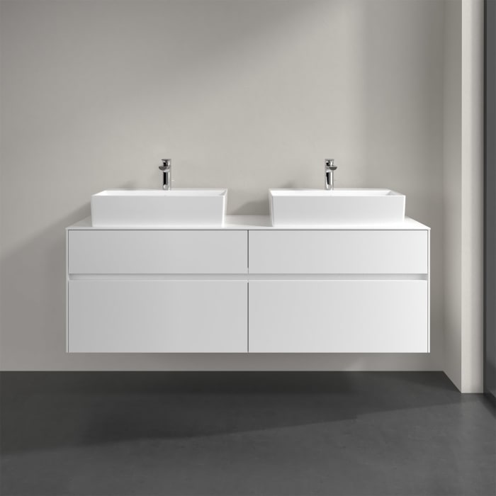 Villeroy & Boch Collaro Waschtischunterschrank 160 x 50 cm, mit 4 Auszügen für 2 Waschtische