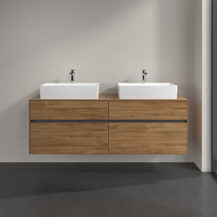 Villeroy & Boch Collaro Waschtischunterschrank 160 x 50 cm, mit 4 Auszügen für 2 Waschtische