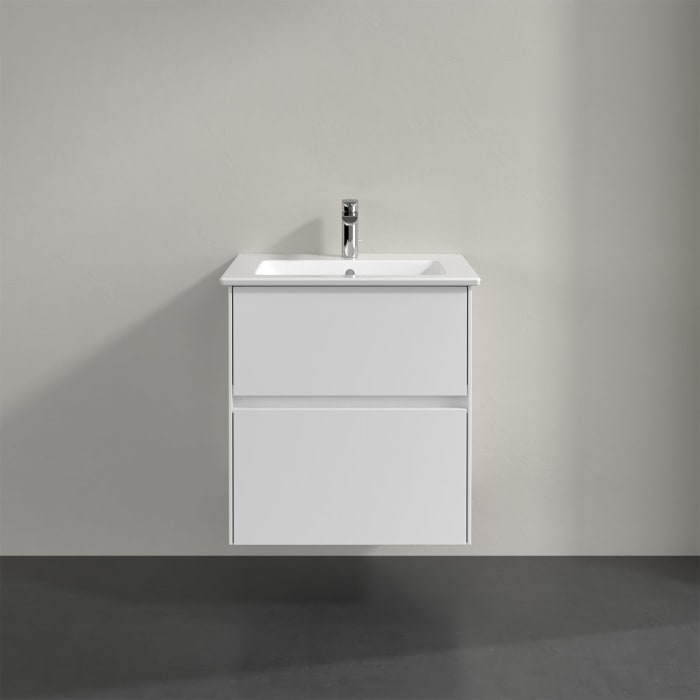 Villeroy & Boch Collaro Waschtischunterschrank 56 x 48 cm, mit 2 Auszügen und LED-Beleuchtung für Venticello Waschtisch
