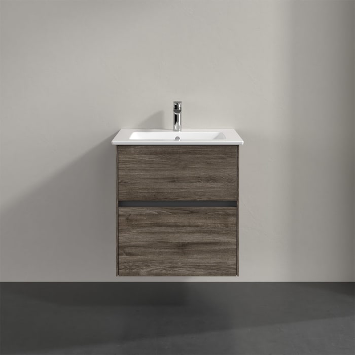 Villeroy & Boch Collaro Waschtischunterschrank 56 x 48 cm, mit 2 Auszügen und LED-Beleuchtung für Venticello Waschtisch