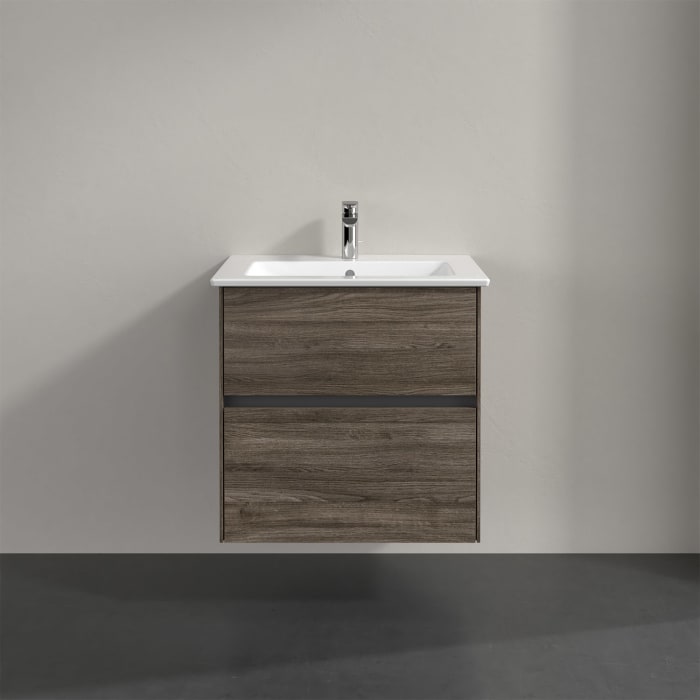 Villeroy & Boch Collaro Waschtischunterschrank 61 x 48 cm, mit 2 Auszügen und LED-Beleuchtung für Venticello Waschtisch