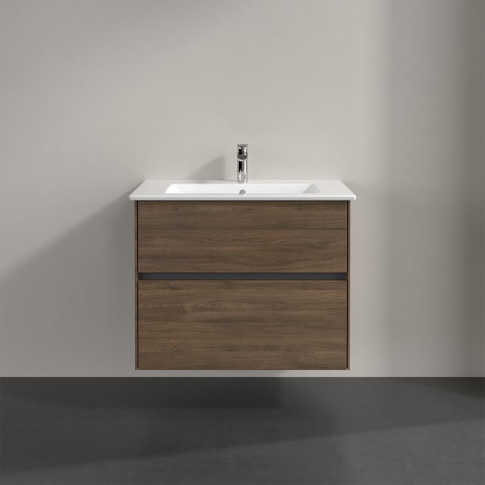 Villeroy & Boch Collaro Waschtischunterschrank 76 x 48 cm, mit 2 Auszügen und LED-Beleuchtung für Venticello Waschtisch