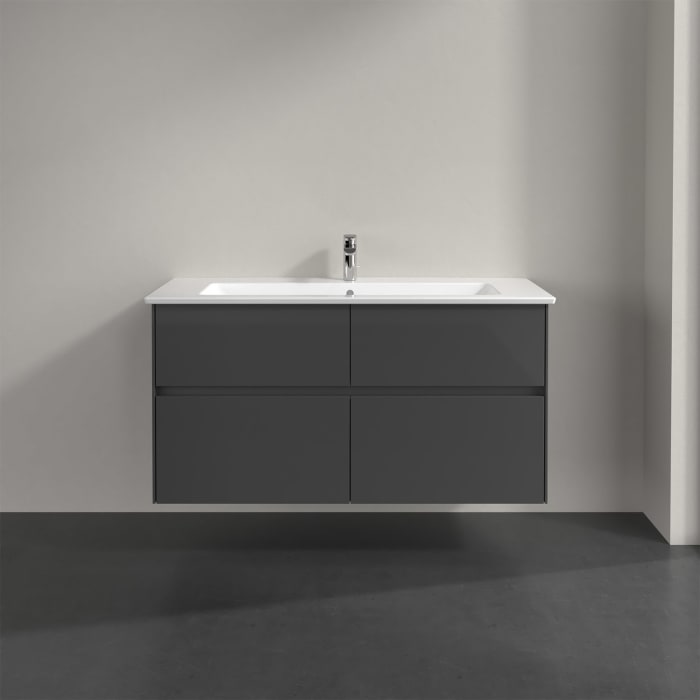 Villeroy & Boch Collaro Waschtischunterschrank 116 x 48 cm, mit 4 Auszügen und LED-Beleuchtung für Venticello Waschtisch