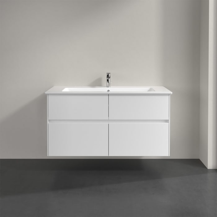 Villeroy & Boch Collaro Waschtischunterschrank 116 x 48 cm, mit 4 Auszügen und LED-Beleuchtung für Venticello Waschtisch