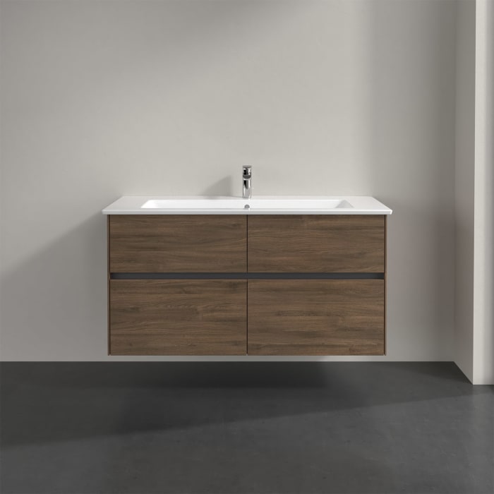 Villeroy & Boch Collaro Waschtischunterschrank 116 x 48 cm, mit 4 Auszügen und LED-Beleuchtung für Venticello Waschtisch