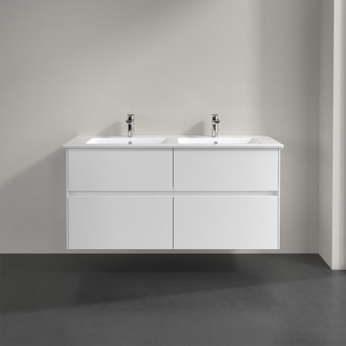 Villeroy & Boch Collaro Waschtischunterschrank 126 x 48 cm, mit 4 Auszügen und LED-Beleuchtung für Venticello Waschtisch
