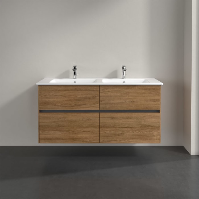 Villeroy & Boch Collaro Waschtischunterschrank 126 x 48 cm, mit 4 Auszügen und LED-Beleuchtung für Venticello Waschtisch