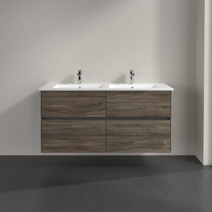 Villeroy & Boch Collaro Waschtischunterschrank 126 x 48 cm, mit 4 Auszügen und LED-Beleuchtung für Venticello Waschtisch