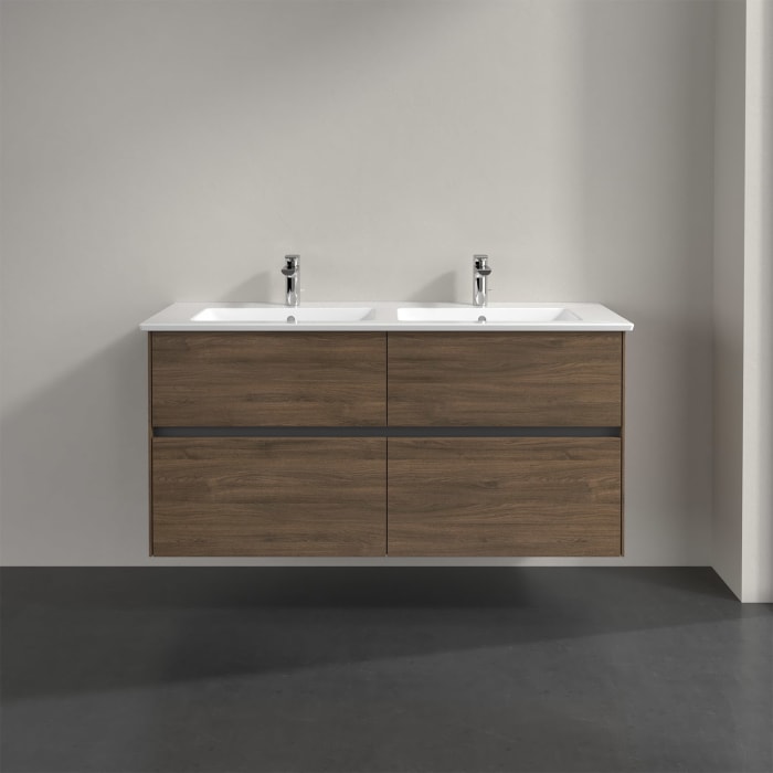 Villeroy & Boch Collaro Waschtischunterschrank 126 x 48 cm, mit 4 Auszügen und LED-Beleuchtung für Venticello Waschtisch