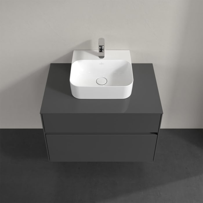 Villeroy & Boch Collaro Waschtischunterschrank 80 x 50 cm, mit 2 Auszügen und LED-Beleuchtung für Finion Waschtisch