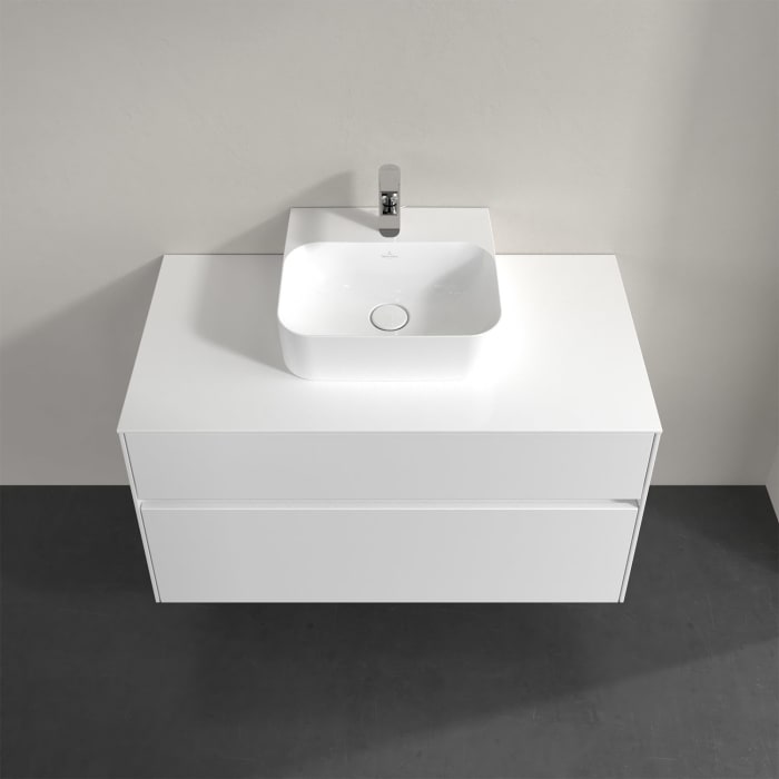 Villeroy & Boch Collaro Waschtischunterschrank 100 x 50 cm, mit 2 Auszügen und LED-Beleuchtung für Finion Waschtisch