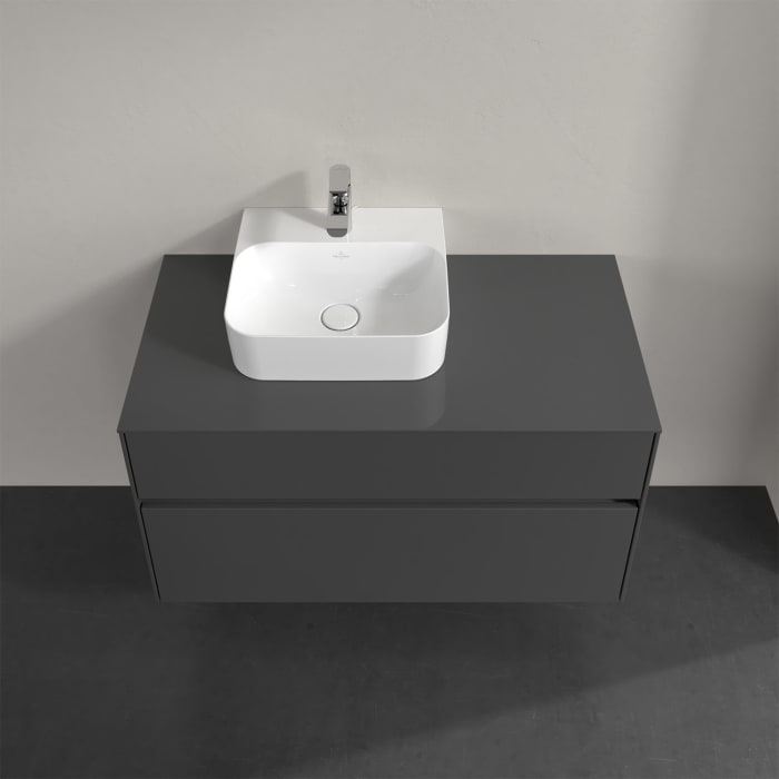 Villeroy & Boch Collaro Waschtischunterschrank 100 x 50 cm, mit 2 Auszügen und LED-Beleuchtung für Finion Waschtisch