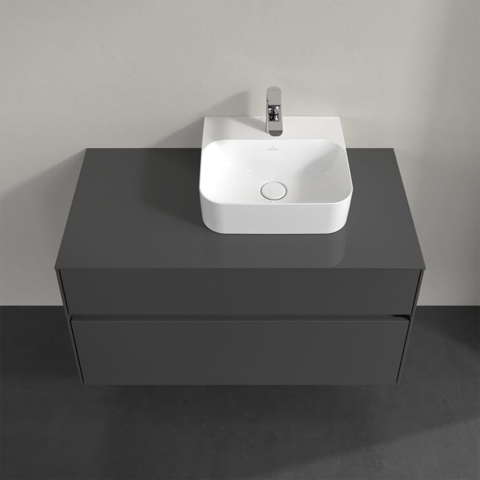 Villeroy & Boch Collaro Waschtischunterschrank 100 x 50 cm, mit 2 Auszügen und LED-Beleuchtung für Finion Waschtisch