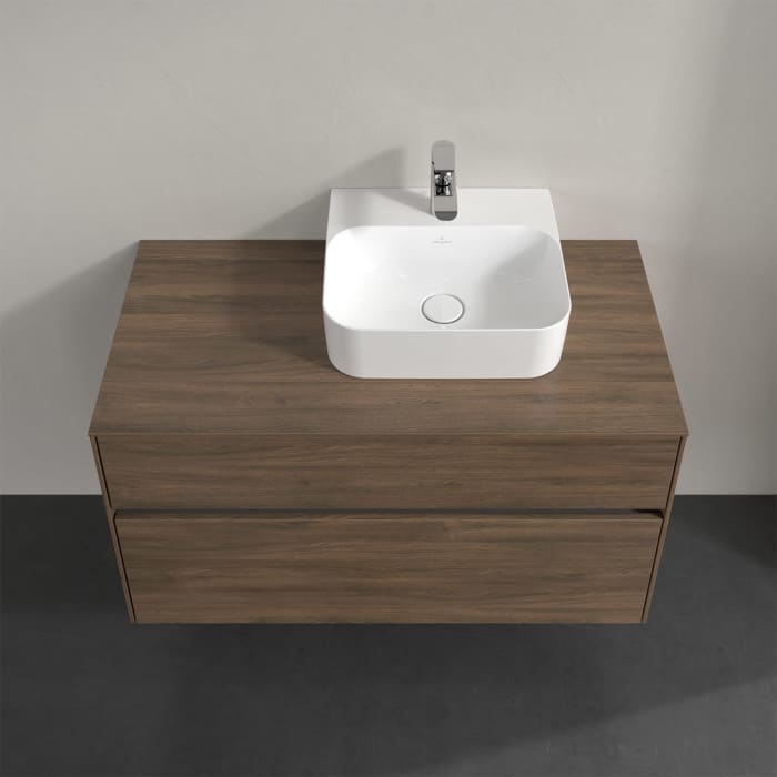 Villeroy & Boch Collaro Waschtischunterschrank 100 x 50 cm, mit 2 Auszügen und LED-Beleuchtung für Finion Waschtisch