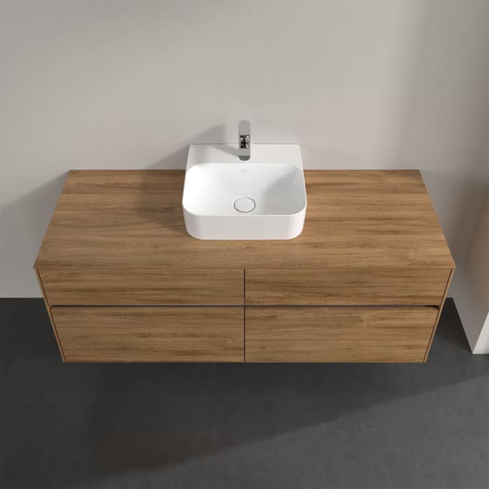 Villeroy & Boch Collaro Waschtischunterschrank 140 x 50 cm, mit 4 Auszügen und LED-Beleuchtung für Finion Waschtisch