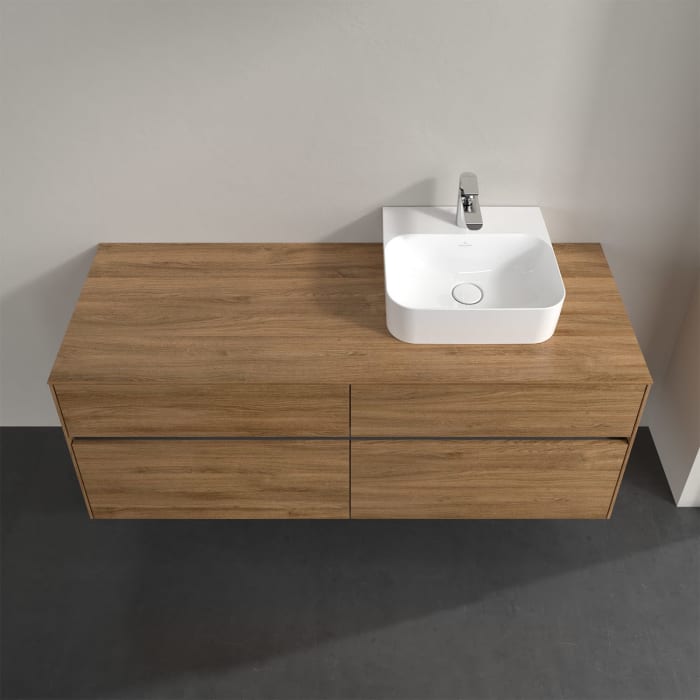 Villeroy & Boch Collaro Waschtischunterschrank 140 x 50 cm, mit 4 Auszügen und LED-Beleuchtung für Finion Waschtisch