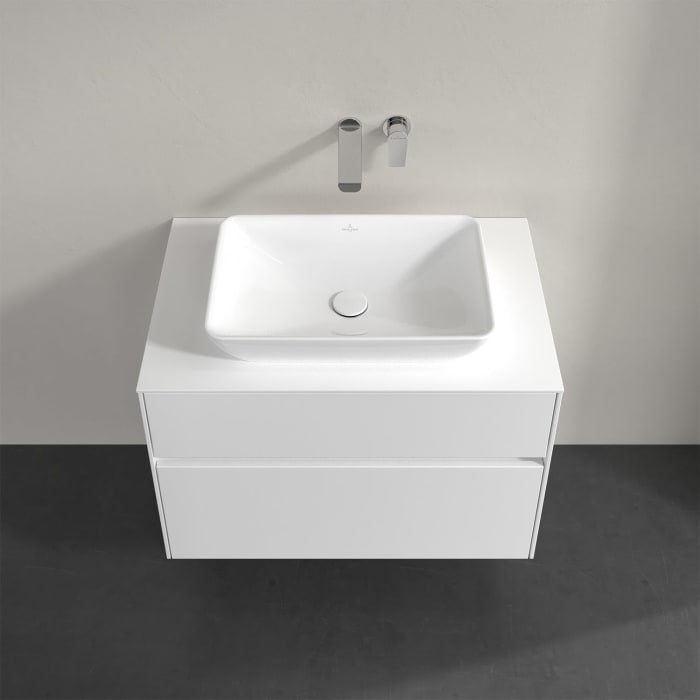 Villeroy & Boch Collaro Waschtischunterschrank 80 x 50 cm, mit 2 Auszügen und LED-Beleuchtung für Venticello Waschtisch