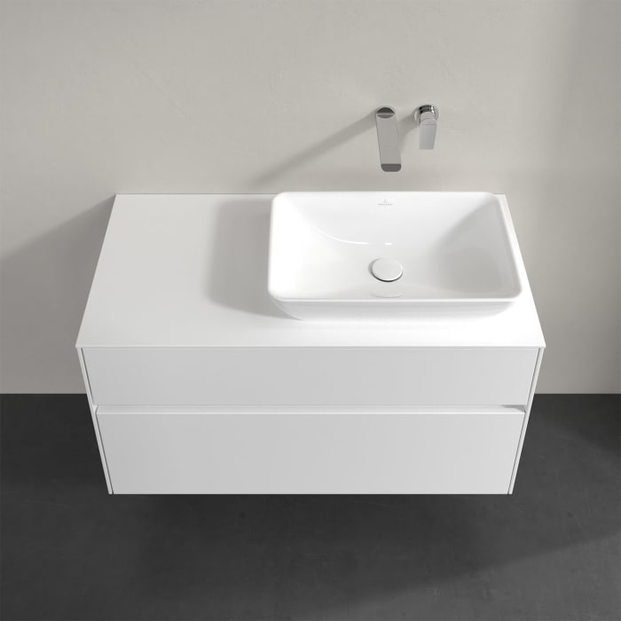 Villeroy & Boch Collaro Waschtischunterschrank 100 x 50 cm, mit 2 Auszügen und LED-Beleuchtung für Venticello Waschtisch