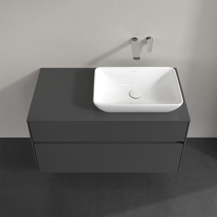 Villeroy & Boch Collaro Waschtischunterschrank 100 x 50 cm, mit 2 Auszügen und LED-Beleuchtung für Venticello Waschtisch