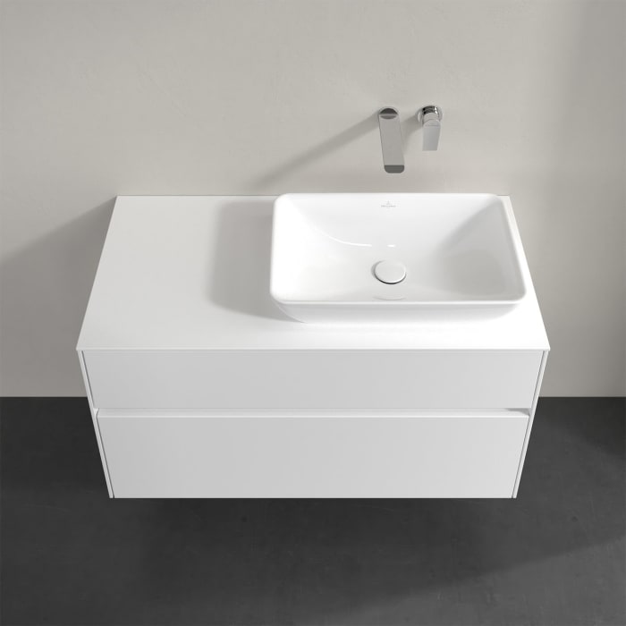 Villeroy & Boch Collaro Waschtischunterschrank 100 x 50 cm, mit 2 Auszügen und LED-Beleuchtung für Venticello Waschtisch