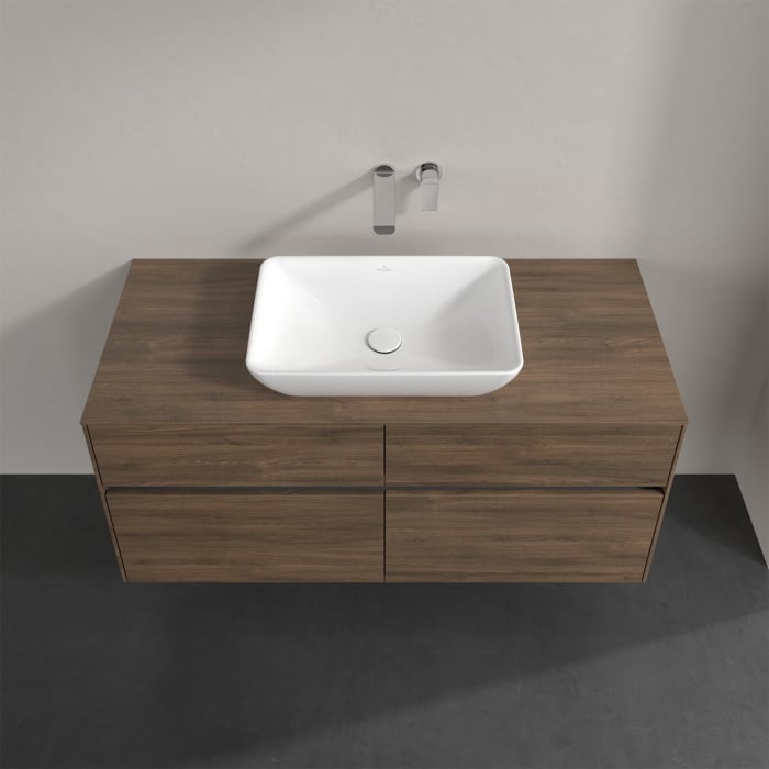 Villeroy & Boch Collaro Waschtischunterschrank 120 x 50 cm, mit 4 Auszügen und LED-Beleuchtung für Venticello Waschtisch