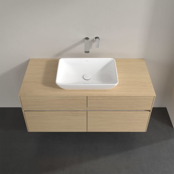 Villeroy & Boch Collaro Waschtischunterschrank 120 x 50 cm, mit 4 Auszügen und LED-Beleuchtung für Venticello Waschtisch